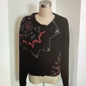 Black Embroidered Women's Sweater